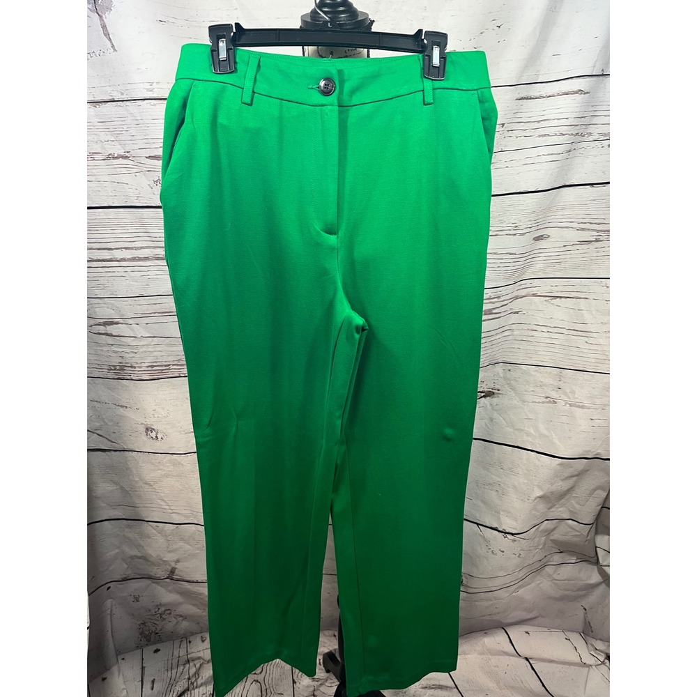 C by one Womens Green Trousers Pants‎ Straight Leg Full Length Size LG